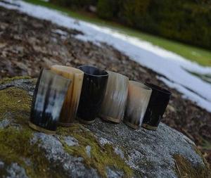 Juego de vasos de chupito de cuerno natural Mini taza para beber de ágata pulido búfalo vaca cuerno de buey estilo vikingo diseño Animal por F S International - Product Image 2