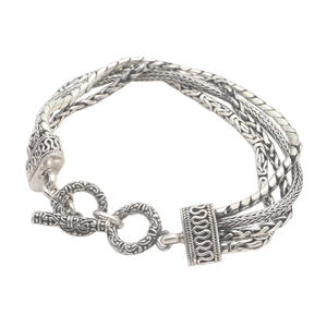 Wholesale Bohemian Christian Hand Crafted Sterling Silver <b>Byzantine</b> Chain Link <b>Bracelet</b> Vintage Fish Themed Silver Charm Gift - Product Image 2