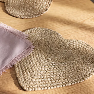 Cadeau de saint valentin napperon coeur en jute naturelle napperon chargeur tissé napperons ustensiles de cuisine en gros du Vietnam - Product Image 3