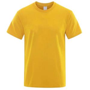 Camisetas de Verano de Alta Calidad para Hombre, Cuello Redondo, Manga Corta, 100% Algodón, Tallas Grandes, Color Personalizado, Diseño Liso de Compresión - Product Image 1