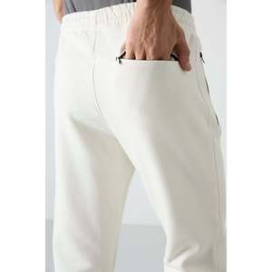 Pantalon de survêtement décontracté pour homme Carlo en molleton écru avec taille élastique - 84942 - Product Image 3