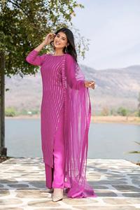 Ensemble indien-pakistanais Salwar Kameez Dupatta Ensemble Designer Kurta Pantalon Costume d'été Design au prix de gros Vêtements ethniques pour femmes - Product Image 4