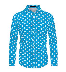 Camisa Formal de Manga Larga para Hombre, Diseño Personalizado, Camisa de Moda con Estampado de Lunares, Camisa Casual de Vestir para Hombre - Product Image 6