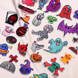 แผ่นปะใหม่2025ลายการ์ตูนเทศกาลผีฮาโลวีนแผ่นปักรูปฟักทองหัวกะโหลกผู้ผลิตในปากีสถานสั่งทำ - Product Image 5