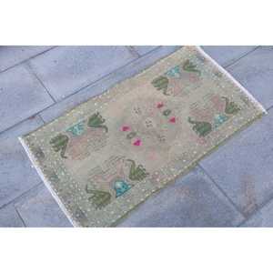พรมวินเทจ, พรมขนาดเล็ก 1.8x3.2 ฟุต, พรมสีเขียวสไตล์ตะวันตกเฉียงใต้ - Product Image 3