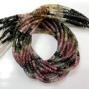 Multi turmalina facetada Rondelle forma cuentas turmalina Natural cuentas al por mayor cuentas para la fabricación de joyas - Product Image 1