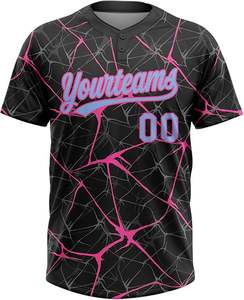 Jersey de softball de dos botones personalizado con patrón 3D | Camisa de béisbol personalizada con nombre, número y logotipo cosidos para hombres, mujeres - Product Image 2