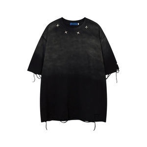 Fabrication poids lourd 2024 conception t-shirt hommes en gros blanc Streetwear t-shirts personnalisé en détresse t-shirt - Product Image 3