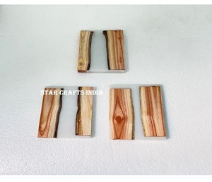 Vente directe d'usine sous-verre en résine époxy en bois de haute qualité tasse naturelle boisson ronde carrée sous-verre en bois par artisanat de qualité - Product Image 2