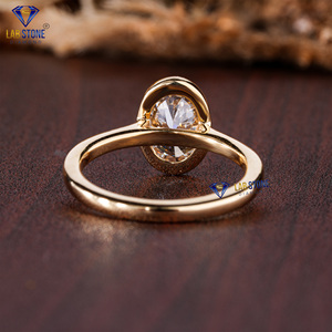 Lab-Stone 1,51 TDW Anillo de oro amarillo con diamante de corte ovalado Elegancia clásica Color DE LA EF-VS - Product Image 4