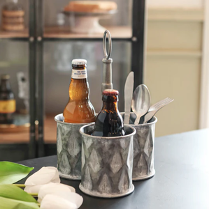 Best Quality Decorative 3 Portion Galvanized Metal Utensils Holder for Kitchen Tool Storage Metal Cutlery Holder in Low Price - Product Image 2