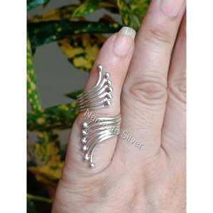 Anillo Ajustable de Plata de Ley 925 con Incrustaciones Florales, Estilo Bohemio para Mujer, Bañado en Rodio, Regalo - Product Image 3