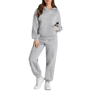 Conjunto de chándal de felpa francesa para mujer, conjunto de dos piezas, personalizado, transpirable, personaliza tu logotipo, venta al por mayor - Product Image 1