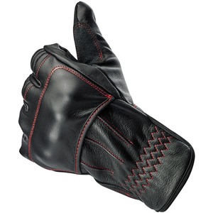 Invierno piel de oveja liso motocicleta carreras Color negro Redline suave cómodo guantes ajustables para hombres - Product Image 5