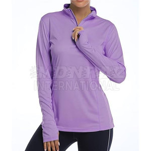 Vente directe d'usine Chemise à demi fermeture éclair pour femmes Chemise à demi fermeture éclair pour femmes de taille plus légère à vendre - Product Image 6