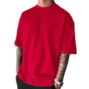 T-shirt unisexe de haute qualité en polyester/coton tricoté, écologique, respirant, à séchage rapide, anti-boulochage, coupe ample, uni, pour l'été, pour homme - Product Image 1