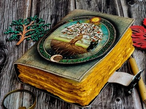 Logo personnalisé A5 Journal en spirale en cuir véritable arbre de vie planificateur organisateur selle couture couverture souple Style fil à coudre cadeau - Product Image 5