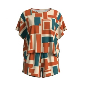 Pijama de seda para mujer con diseño de botones, conjunto de dos piezas, camiseta de dormir con pantalón corto - Product Image 5