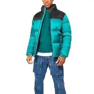 Veste pour homme matelassée coupe-vent OEM à bulles Manteau d'hiver épais de haute qualité à capuche amovible imprimé personnalisé pour hommes - Product Image 1
