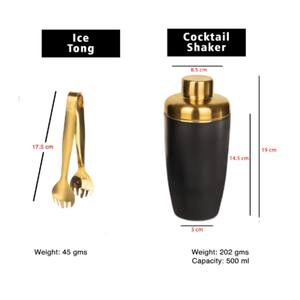 Nouveauté Nouveauté, ensemble de bar 4 pièces en acier inoxydable au design SteLatest pour boisson (revêtement PVD), seau à glace à double paroi, pince à griffes Me - Product Image 3