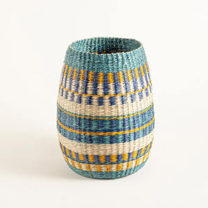 Best Selling Blue Seagrass Art Deco <b>Floor</b> <b>Vase</b> Set Wholesale Decorative Straw <b>Vases</b> - Product Image 5