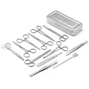 Juego de 13 Instrumentos Quirúrgicos Básicos de Alta Calidad Estándar Alemán para Cirugía Menor con Caja, Aprobado por CE e ISO por DADDY D PRO - Product Image 1