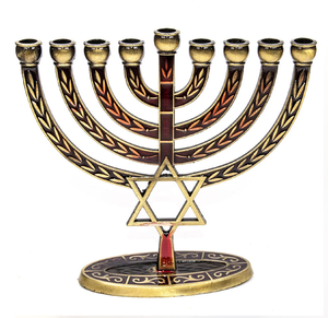 Menorah juive classique au design traditionnel plaqué argent, Menorah juive moderne pour le Tabernacle 9 bras Hanoukka pour la vente en gros - Product Image 5