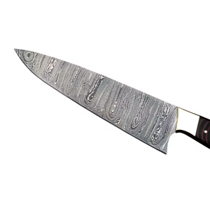 มีดเชฟทำมือคุณภาพสูงแบบสั่งทำขายส่ง ใช้ได้ทั้งมือซ้ายและขวา ดีไซน์ทันสมัย เหล็กกล้าดามัสกัสคาร์บอนสูง ล้างในเครื่องล้างจานได้ รับผลิตแบบ OEM - Product Image 4