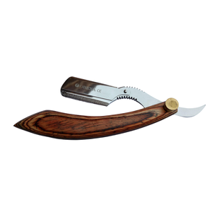 Rasoir droit professionnel de haute qualité avec manche en bois-Outil de rasage de barbier - Product Image 1