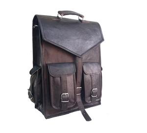 Mochila grande de cuero para hombre, Mochila De Cuero genuino hecha a mano con bolsillo para portátil, bolsa de mensajero elegante, regalo de viaje para él - Product Image 2