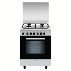 Cocina de gas de 4 quemadores con horno eléctrico ALPHA A654MI6 Inox Clase A (60x50x90cm) - Product Image 2