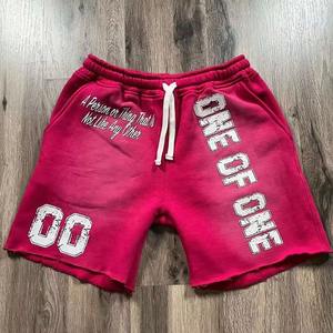 Diseñador personalizado Baggy 100% algodón Streetwear Casual lavado parche bordado verano sudor pantalones cortos hombres - Product Image 1