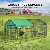 Poulailler moderne en métal avec couverture imperméable, enclos extérieur pour animaux de ferme, enclos de jeu pour lapins et canards