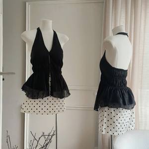 เสื้อชีฟองทรงปล่อยชายคอ halter แบบสั่งทำพิเศษสำหรับผู้หญิง สวมใส่ในงานปาร์ตี้ - Product Image 3