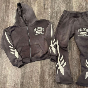 Pantalon de survêtement à capuche avec logo personnalisé de haute qualité pantalon de survêtement costume de sport pour hommes solide deux pièces survêtement de jogging caractéristique de maternité - Product Image 3