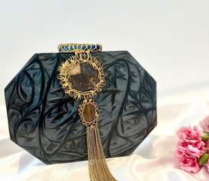 Standard Quality Resin Clutch Luxury Designer Purse Embroidery Rhinestone Summer Eco-friendly Handmade High Quality Best Price - Product Image 5