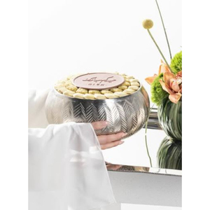 Haute qualité or et argent martelé bol en métal écologique moderne chocolat bonbons bol de service Desserts support pour les mariages - Product Image 3