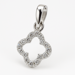Vente en gros de bijoux Rhaya, pendentif minimaliste pour femme en argent sterling plaqué rhodium, zircone cubique en forme de clou de girofle, cadeau - Product Image 3