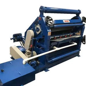 BOXMAC Heavy duty Single facer oblique type bearing mounted paper corrugation machine with set of flute rolls & hydraulic stand