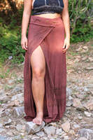 Althea Jupe portefeuille Jupe Boho Maxi pour femme, imprimé tribal, jupe de festival en coton à taille haute, jupe ethnique hippie gitane faite à la main