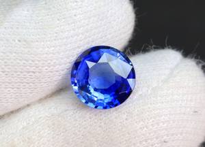 หินแซฟไฟร์สีน้ำเงินเจียระไนทรงกลมเหมาะสำหรับเป็นของขวัญในห้องปฏิบัติการ - Product Image 4