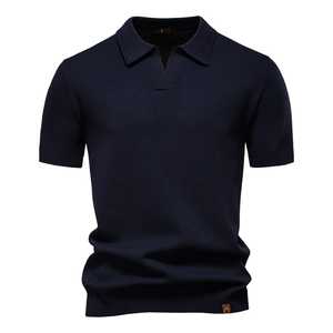 <b>Men's</b> Solid Color Embroidered Golf for Polo <b>Shirt</b> Breathable Fabric Casual Social Top with Collar - Product Image 6