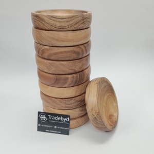 Wooden <b>Candle</b> Bowl in Round <b>Shape</b> in Mango Wood for Home Hotel and Restaurant Decoration by tradebyd - Product Image 6