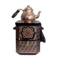 Samovar électrique nostalgique en acier inoxydable, bouilloire à thé 3L, finition antique vernie, 50 Hz 220 Volts, couvercle à poignée en bois, écologique, Shark
