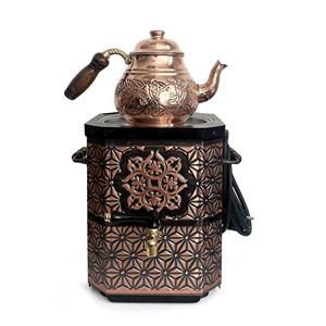 Samovar électrique en cuivre, réchaud à thé nostalgique, 3L, finition antique vernie, 50 Hz, 220 volts - Product Image 2
