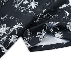 Camisas hawaianas holgadas de manga corta al por mayor para hombre ropa informal de playa con estampado personalizado 100% algodón transpirable - Product Image 5
