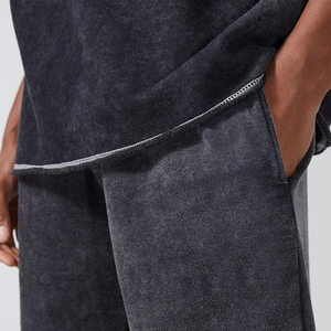 กางเกงขาสั้นผ้าฝ้ายแบบหูรูดสำหรับผู้ชายเสื้อผ้าลำลองลายผ้าซักกรดทำจาก2025ออกแบบได้ตามต้องการเป็นมิตรต่อสิ่งแวดล้อม - Product Image 3