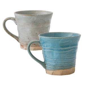 Rustic Tsuchimono Handcrafted <b>Cup</b> <b>Set</b> Blue and Grey - Product Image 1