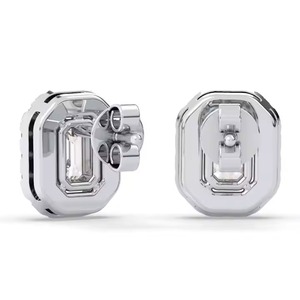 Best Quality Lab Grown Round Diamond <b>Huggie</b> Hoop <b>Earrings</b> In 10K/14K/18K White Gold Luxury Jewelry for Women - Product Image 3