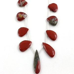 Collier de bijoux de mode faits à la main avec des pierres précieuses de jaspe rouge naturel de 11 pouces en forme de poire 8x15-11x29 MM cadeau mignon pour les femmes - Product Image 1